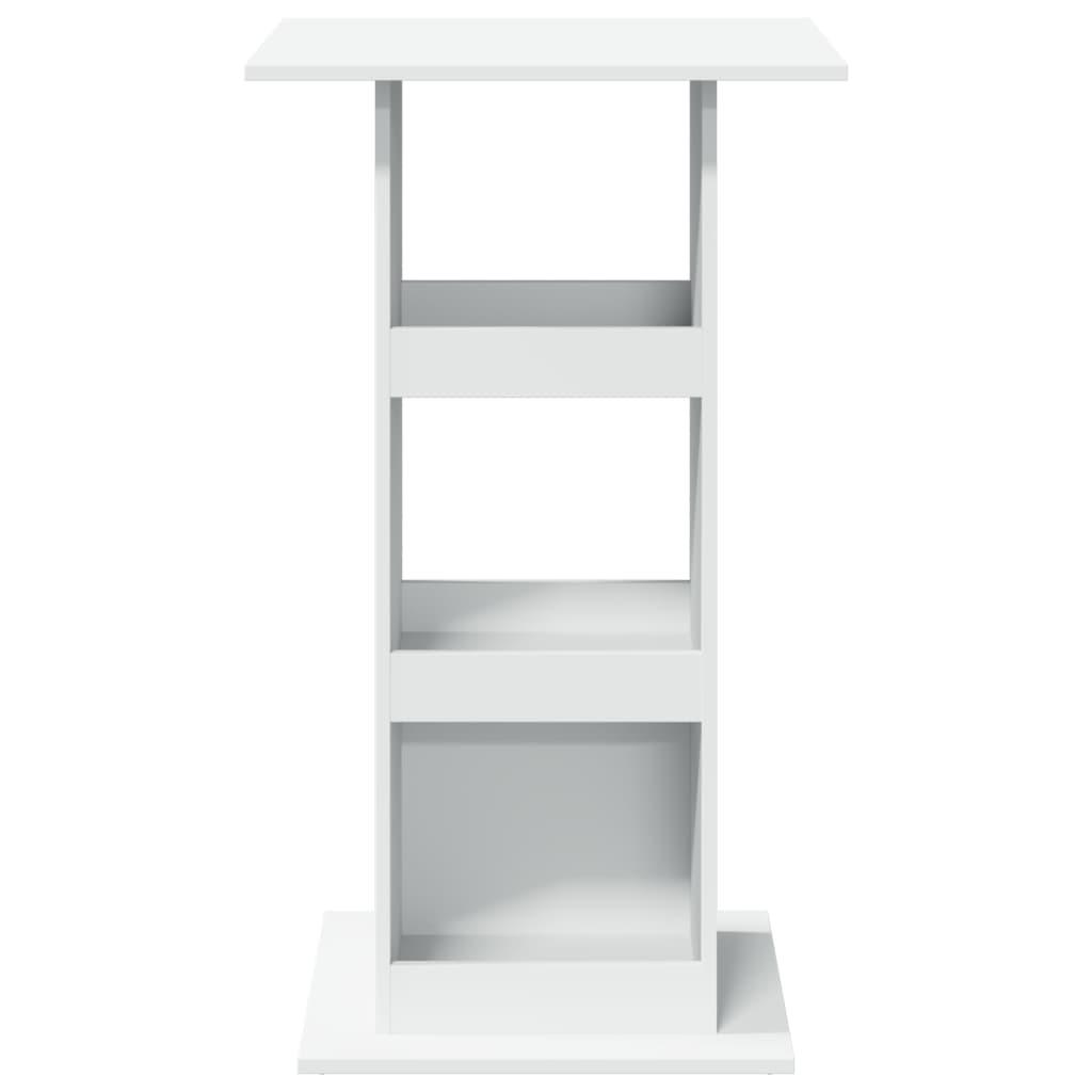 Tavolo Bar con Portaoggetti Bianco 60x60x102 cm in Truciolato