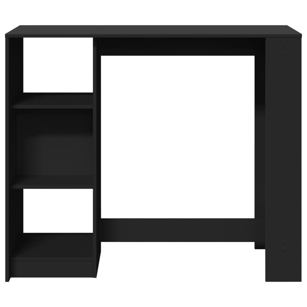 Tavolo Bar con Ripiano Nero 124x46x103,5 cm Legno Multistrato