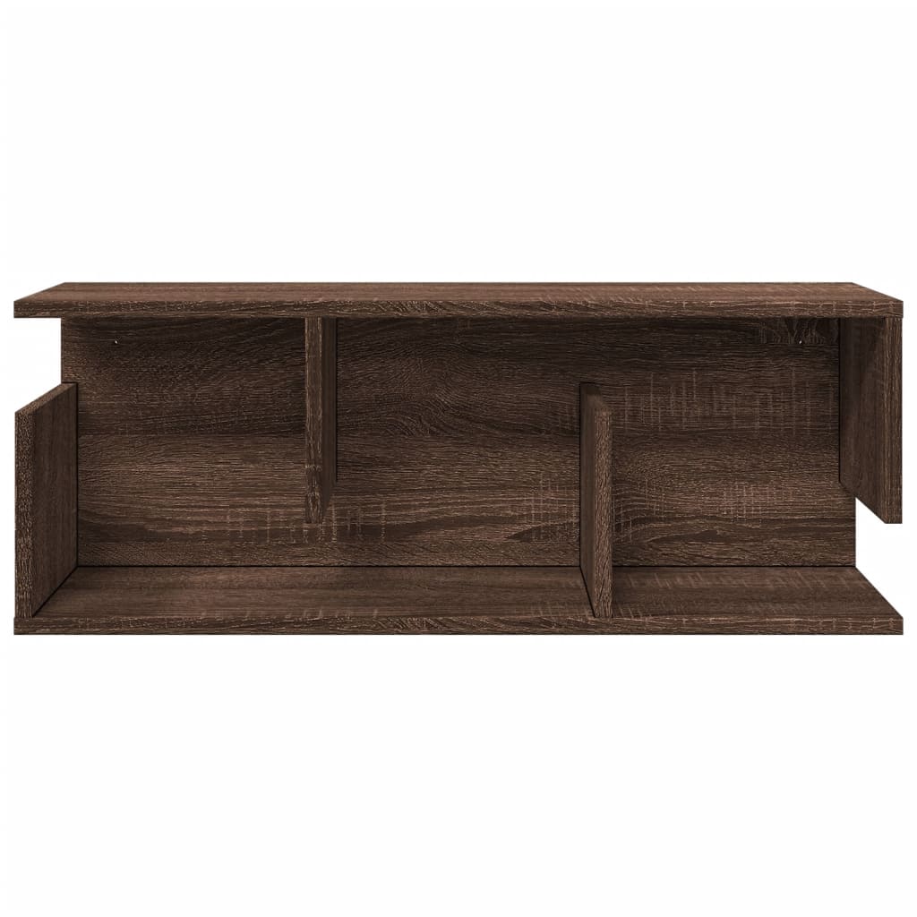 Mobile a Parete 80x20x30 cm Rovere Marrone in Legno Multistrato