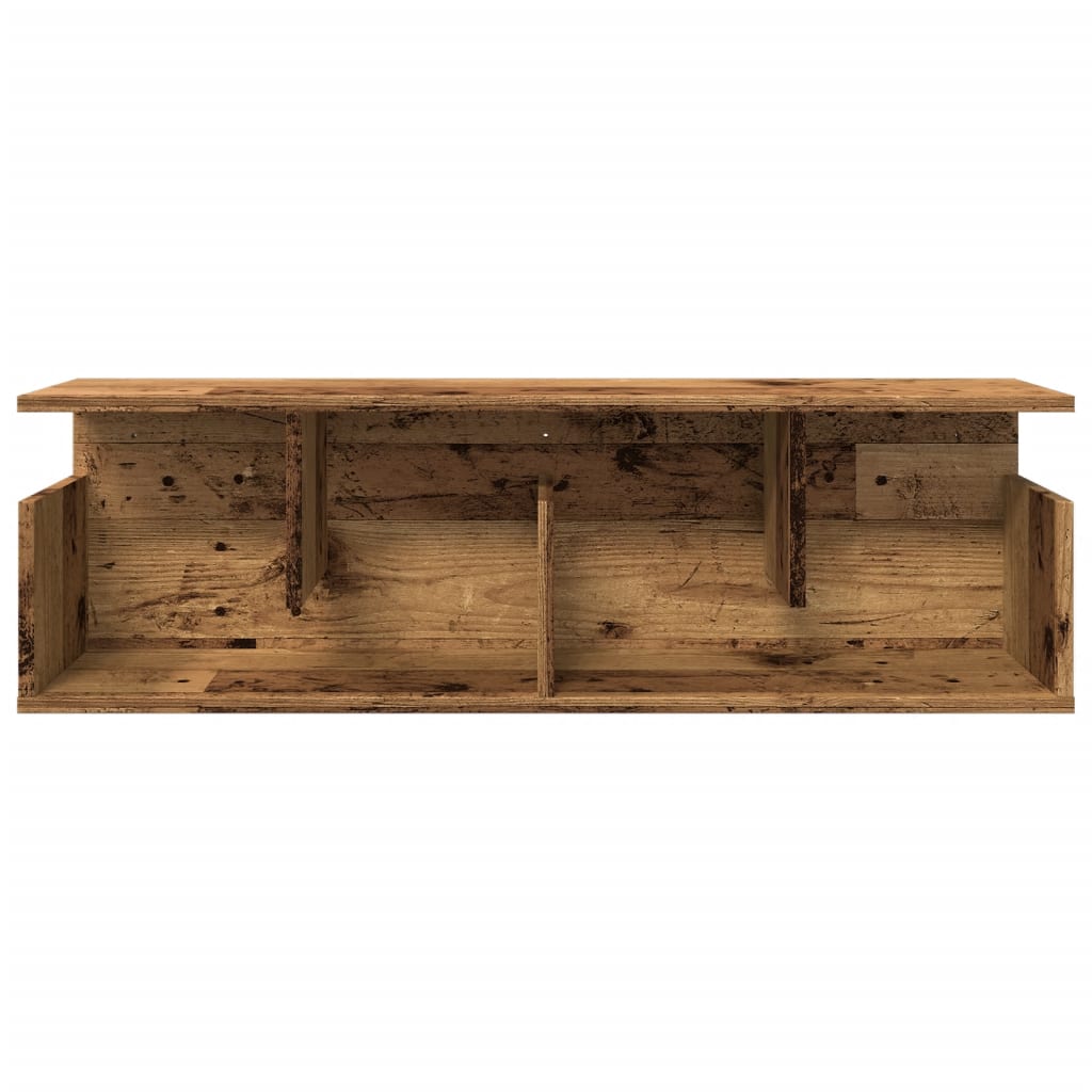 Mobile a Parete 100x20x30 cm Legno Antico in Legno Multistrato