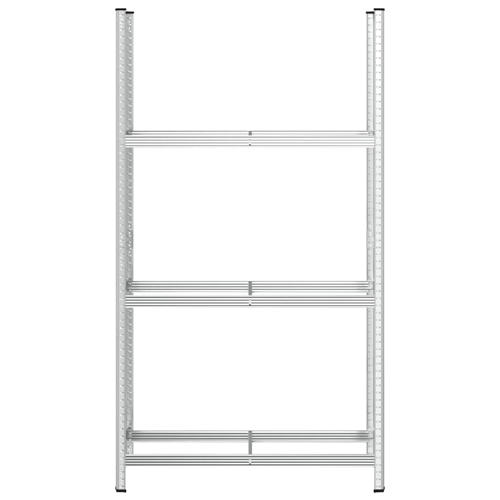 Ripiano per Pneumatici a 3 Strati Argento 110x40x200 cm Acciaio