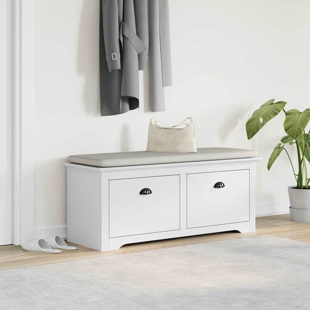 Panca da Ingresso BODO Bianca 114x40x45 cm