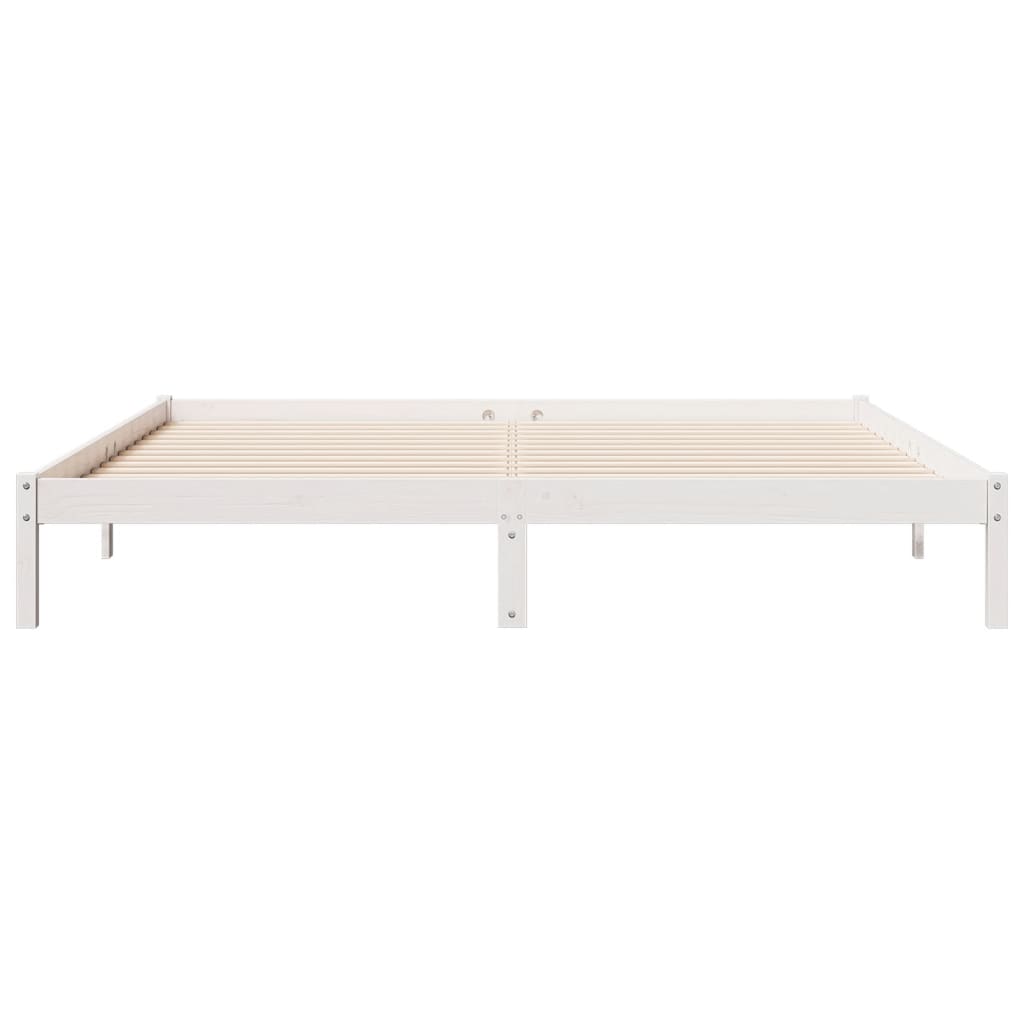 Letto Extra Lungo senza Materasso Bianco 200x210 cm in Pino