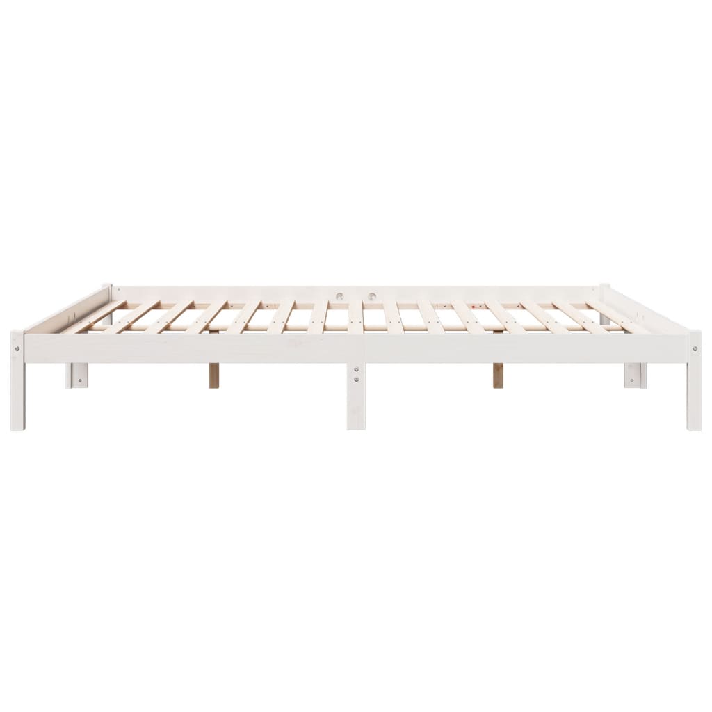 Letto Extra Lungo senza Materasso Bianco 200x220 cm in Pino