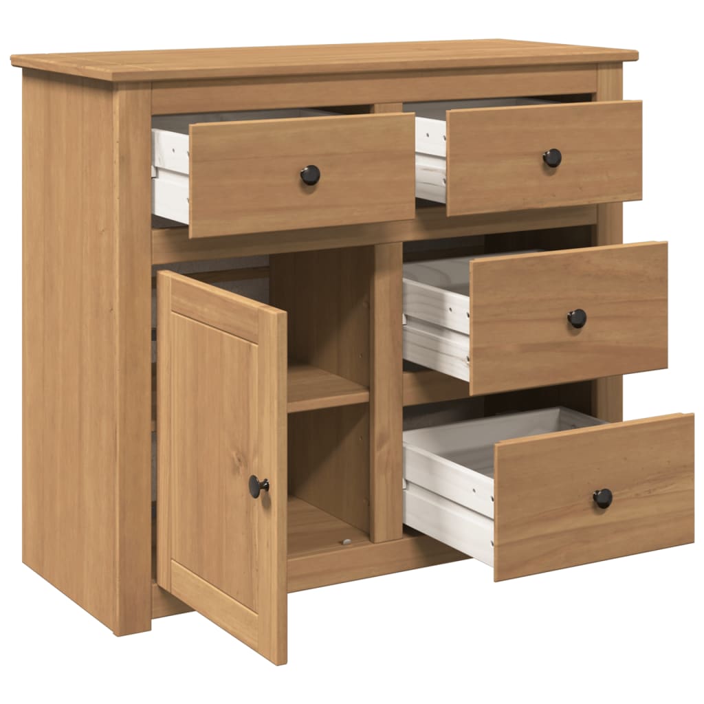 Credenza con Cassetti Panama 93x40x80 cm Legno Massello di Pino