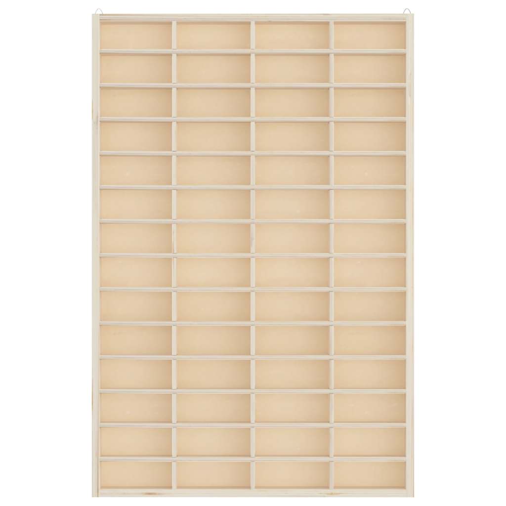 Vetrina da collezione in legno con 56 scomparti 40x4,5x60cm