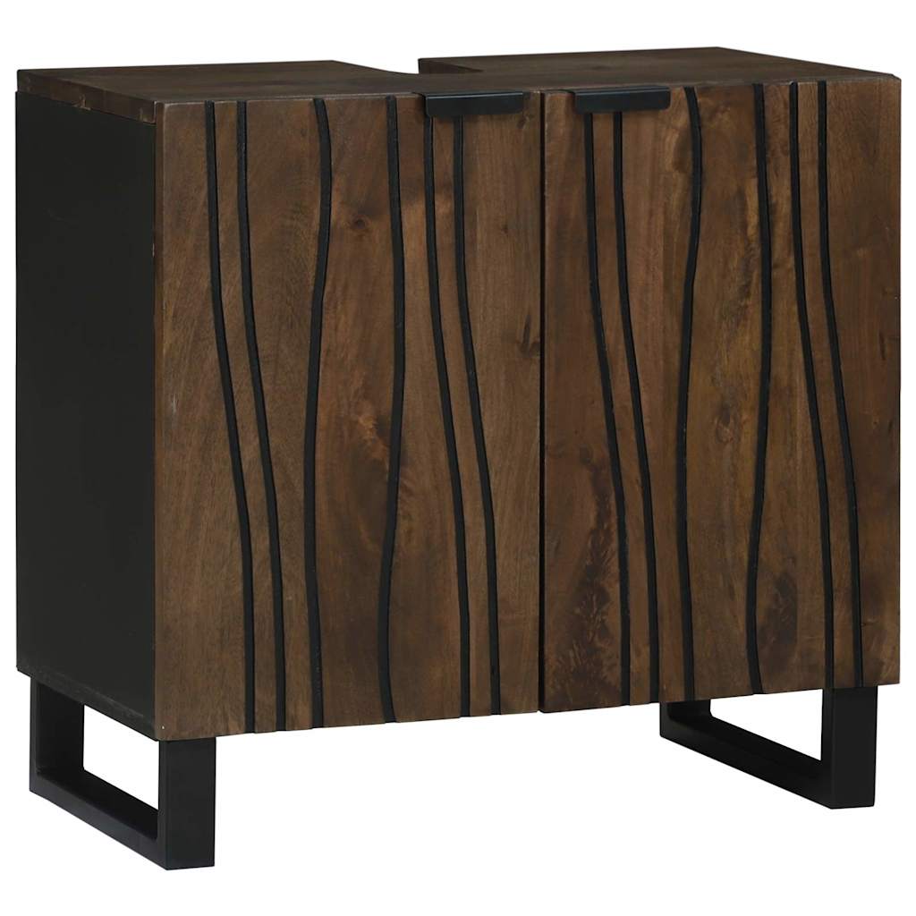 Set di mobili per il bagno 3 pcs Marrone Noce Legno multistrato