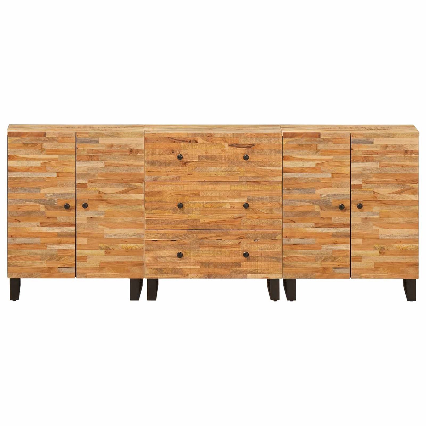 Credenza 3 pcs Marrone 60 x 33 x 75 cm Legno di mango massello
