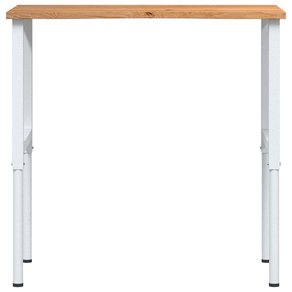 Banco Lavoro Marrone Chiaro 100x60x(71,5-98) cm Legno di Rovere