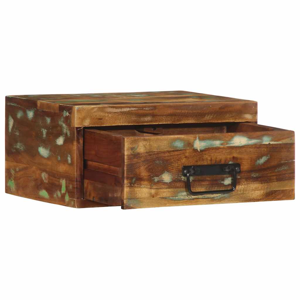 Comodini da Parete 2pz in Legno Massello di Recupero