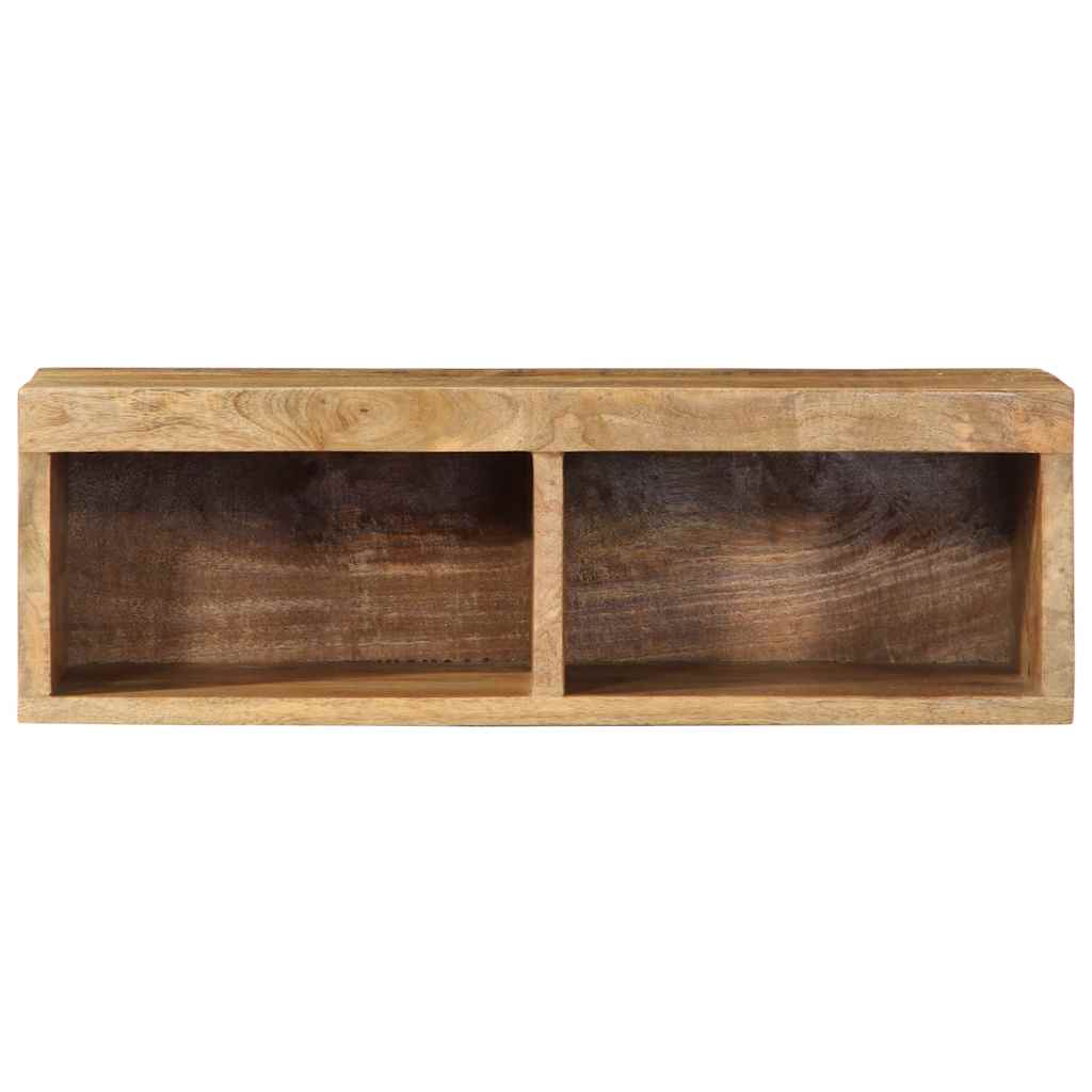 Mobile TV a Parete 60x30x19 cm Legno Grezzo Massello di Mango