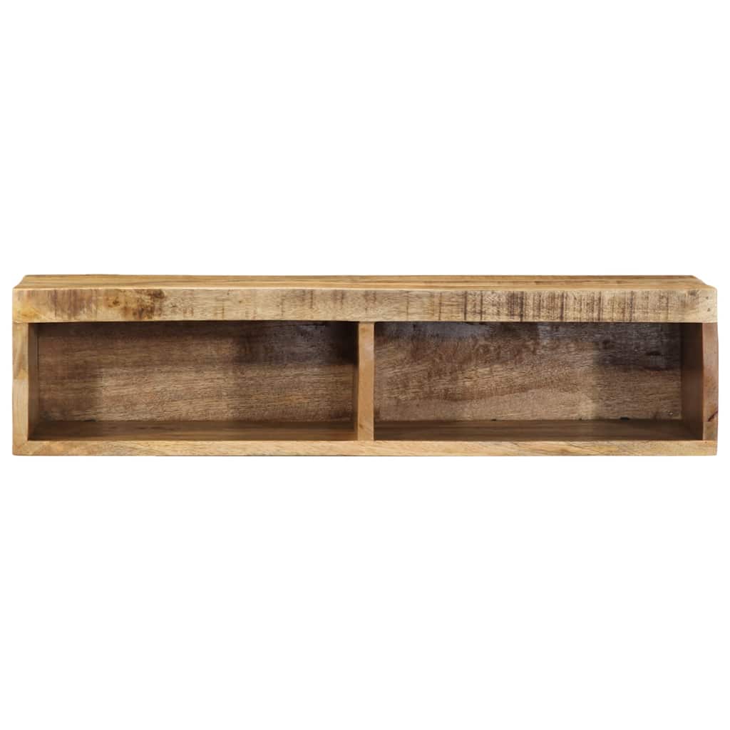 Mobile TV a Parete 80x30x19 cm Legno Grezzo Massello di Mango