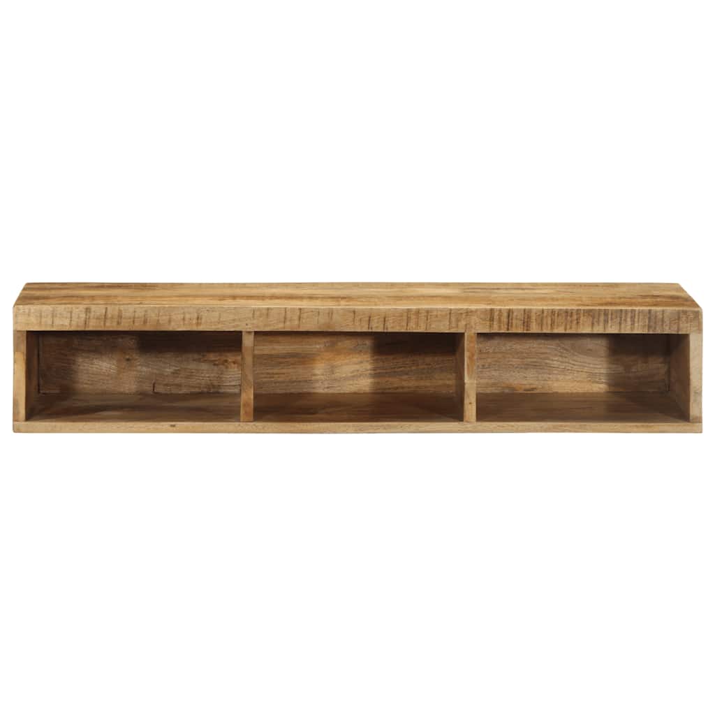 Mobile TV a Parete 100x30x19 cm Legno Grezzo Massello di Mango