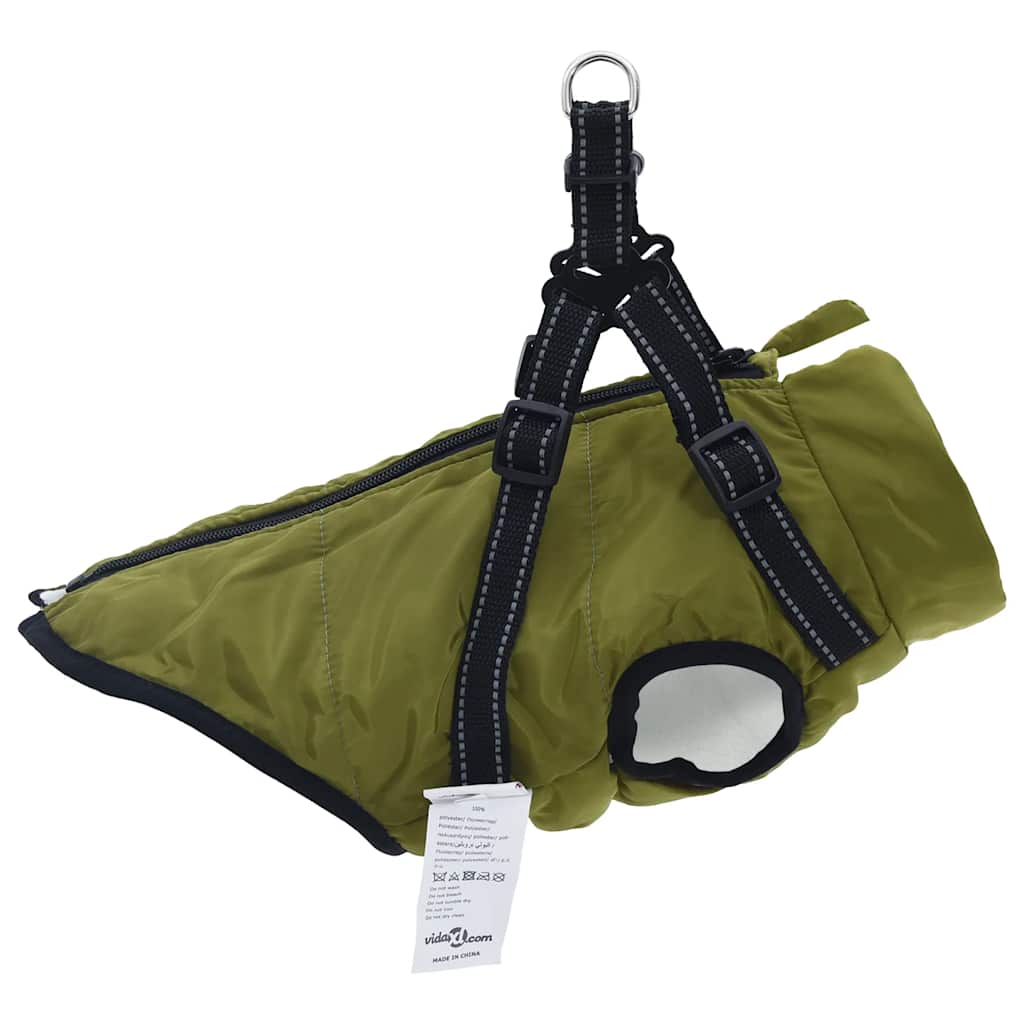 Cappotto Cani Imbracatura Impermeabile Riflettente Verde L40