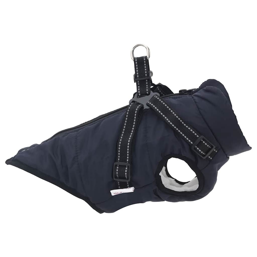Cappotto Cani Imbracatura Impermeabile Riflettente Blu Navy L32