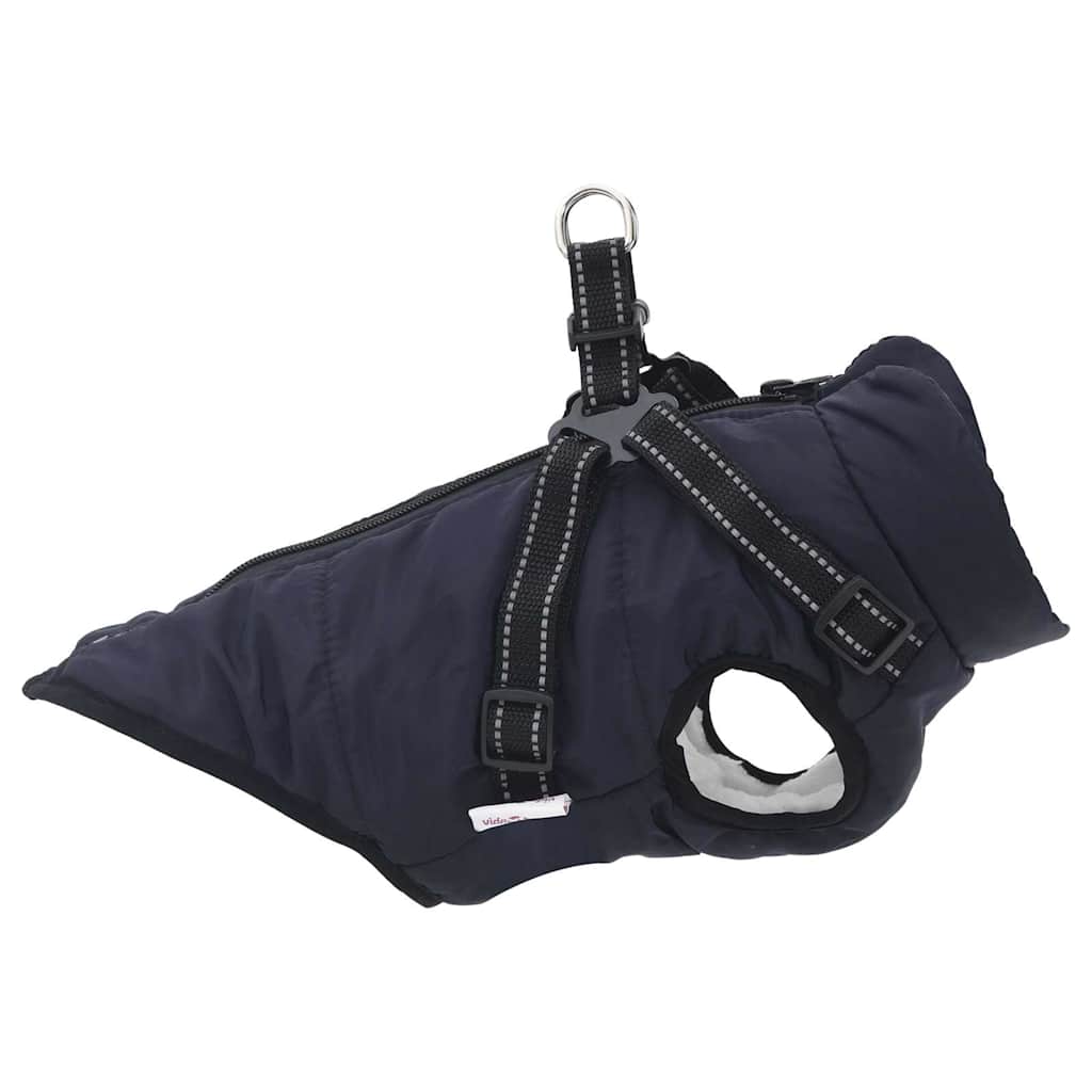 Cappotto Cani Imbracatura Impermeabile Riflettente Blu Navy L40