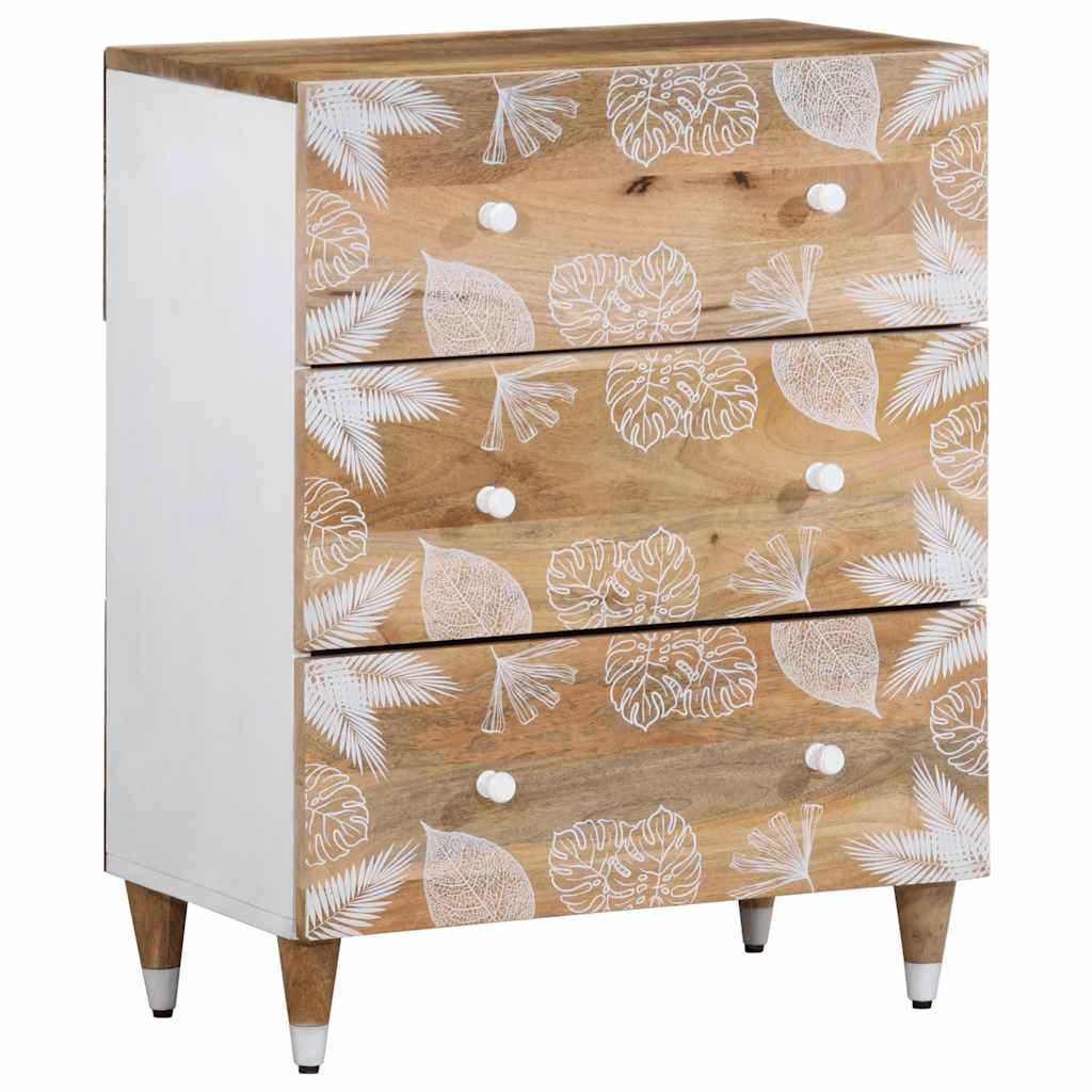 Credenze 3 pz 60x33,5x75 cm in Legno Massello di Mango