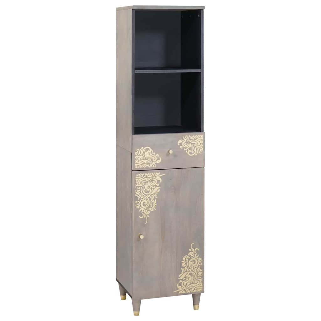 Set di Armadi da Bagno 5 pcs Grigio Legno di mango massello
