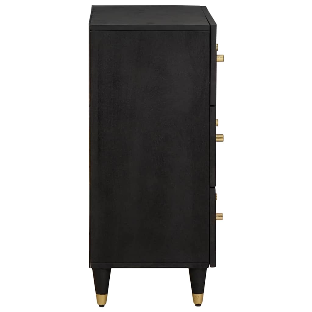 Credenza 2 pcs Nero 60 x 33 x 75 cm Legno di mango massello