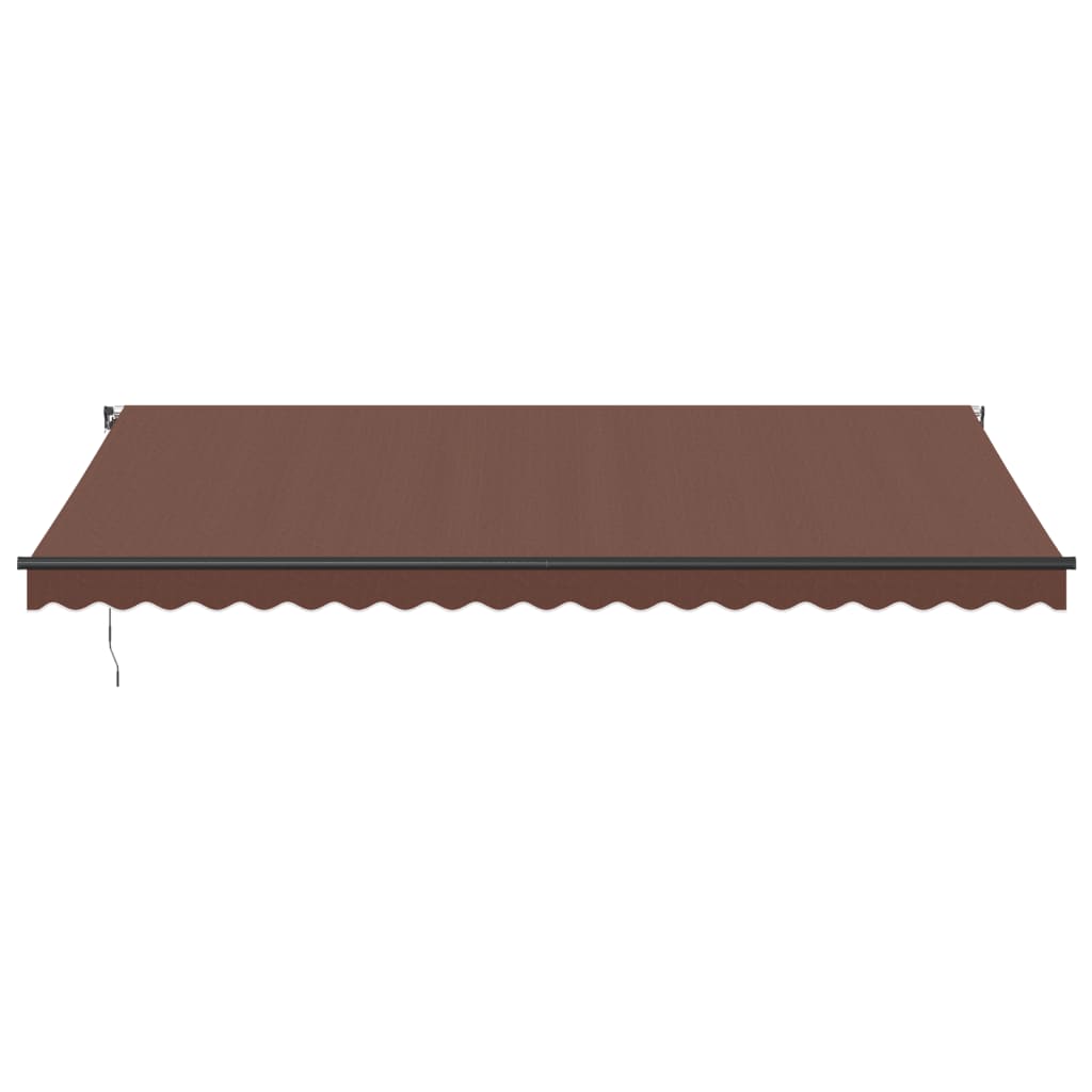 Tenda da Sole Retrattile Manuale con LED Marrone 500x300 cm
