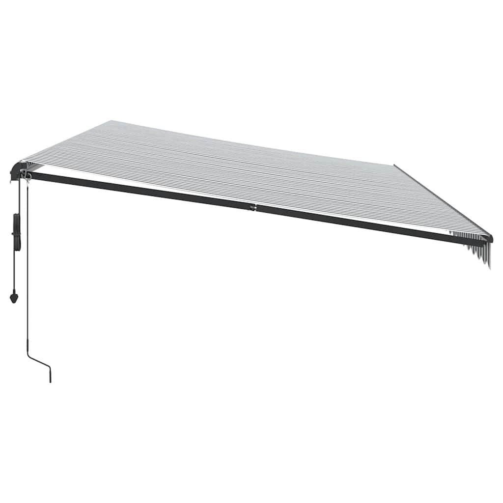 Tenda Retrattile Automatica Antracite e Bianco 600x300 cm