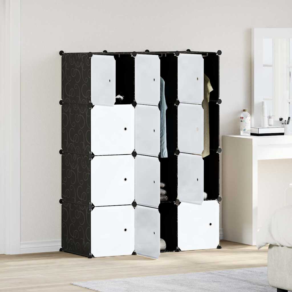 Organizzatore Portaoggetti con 12 Cubi e Aste per Appendere PP