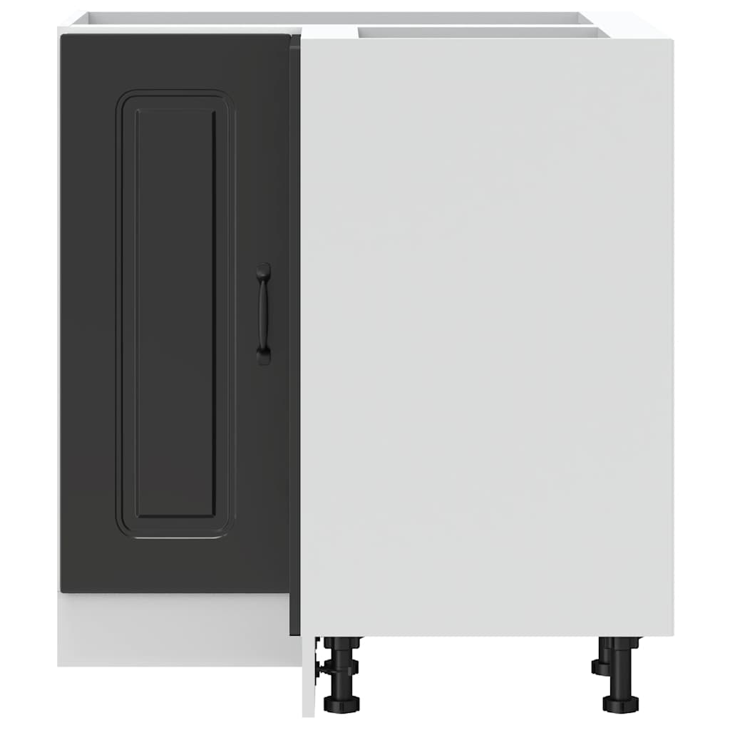Mobile Base ad Angolo Cucina Kalmar Nero in Legno Multistrato