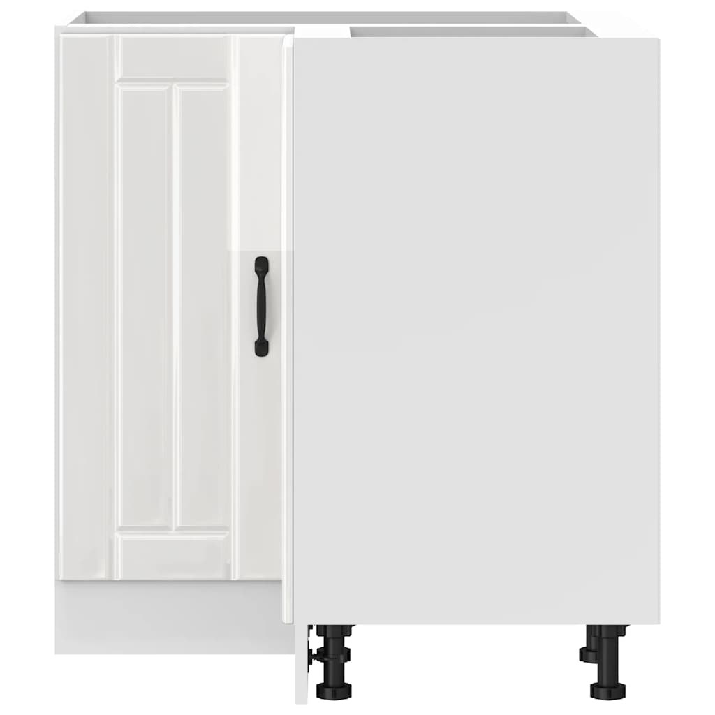 Mobile Base ad Angolo Cucina Lucca Bianco Lucido in Truciolato