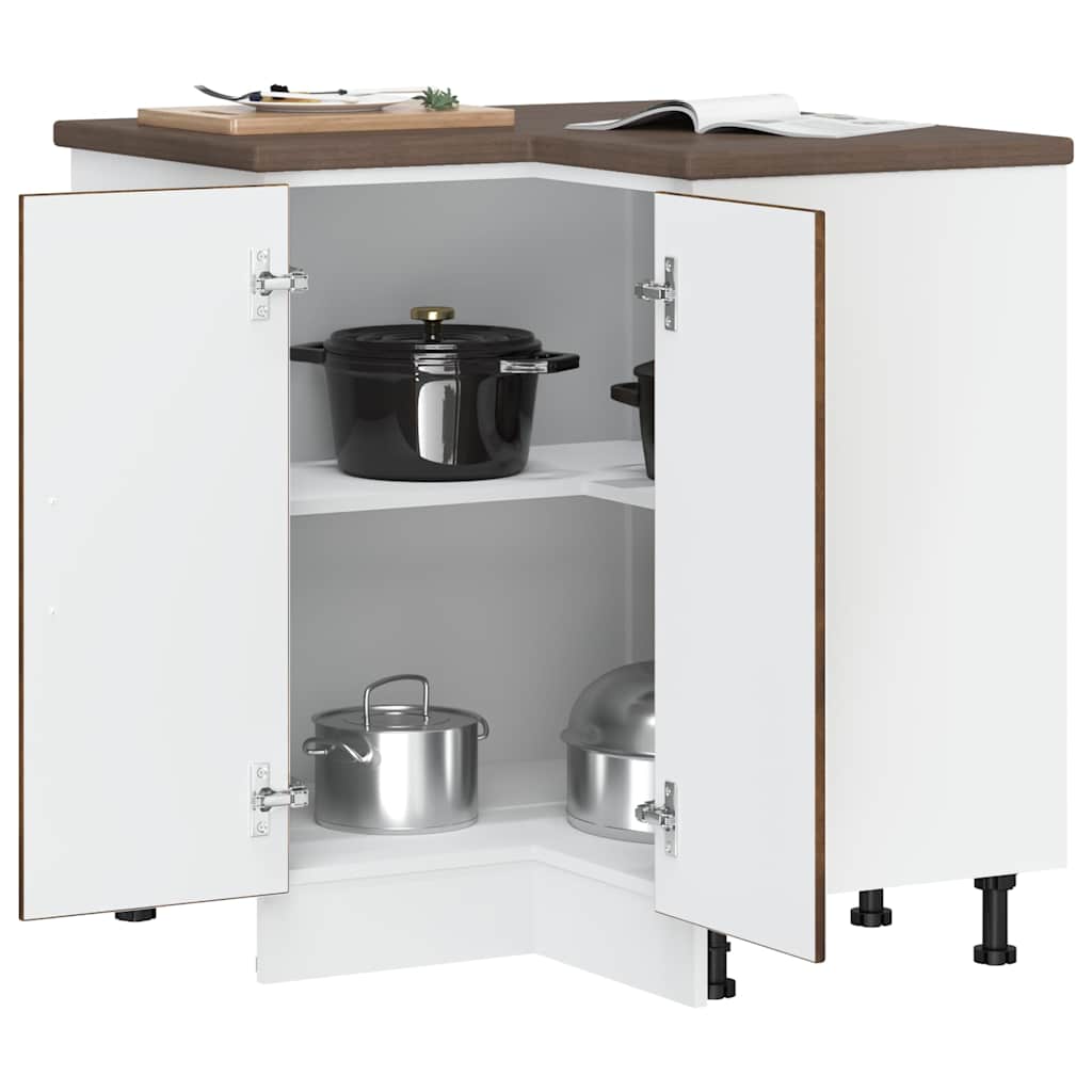 Mobile Base ad Angolo Cucina Lucca Rovere Fumo in Truciolato