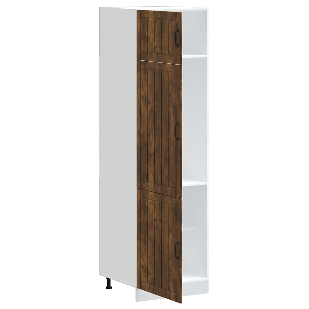 Armadio da Cucina Lucca Rovere Fumo in Legno Multistrato