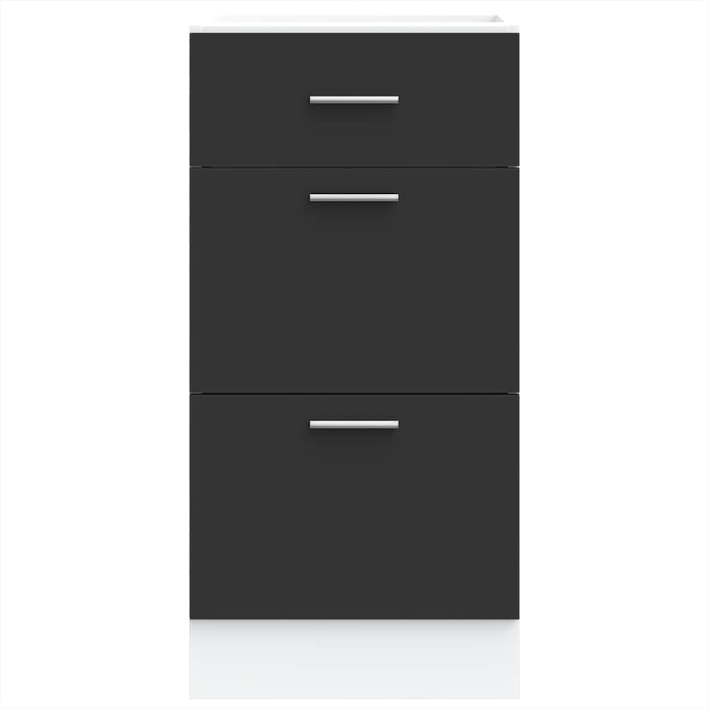 Armadio Inferiore Nero 40x46x81,5 cm in Legno Multistrato