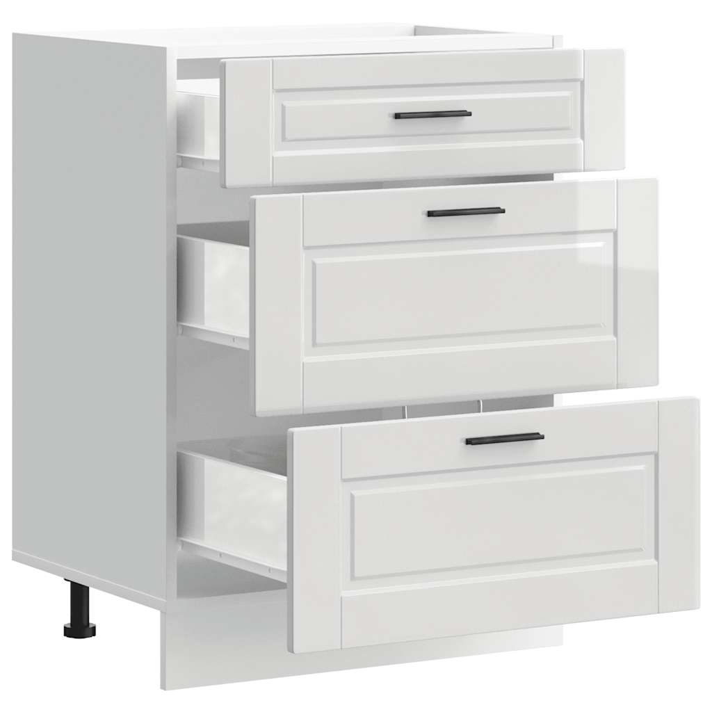 Mobiletto da cucina "Porto" Bianco lucido in legno ingegnerizzato