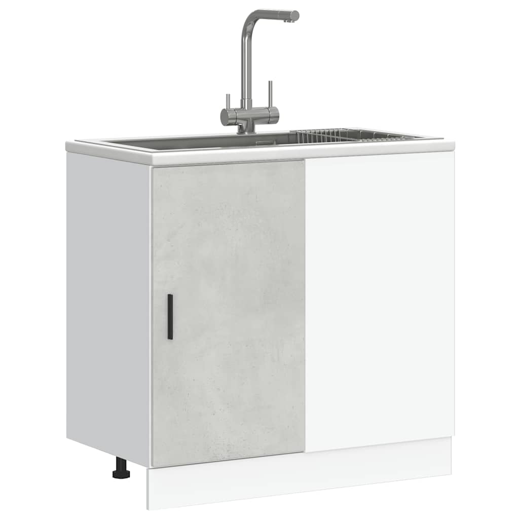 Mobile Base Lavello Grigio Cemento in Legno Multistrato