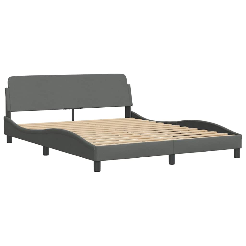 Giroletto senza Materasso Hanko Grigio Scuro 160x200 cm Tessuto