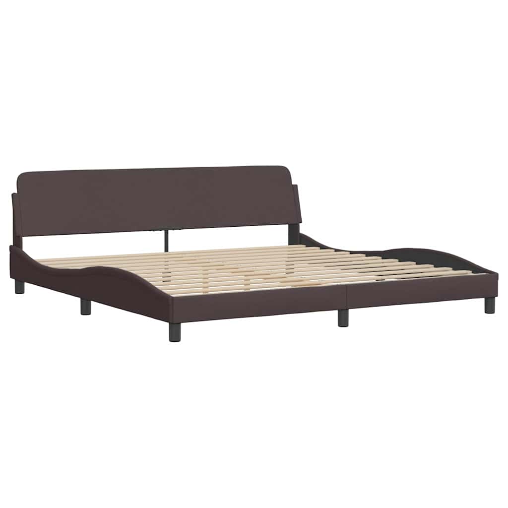 Giroletto senza Materasso Hanko Marrone Scuro 200x200 cm in Tessuto
