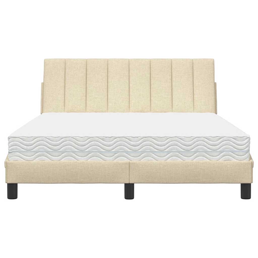 Letto con Materasso Hanko Crema 120x200 cm in Tessuto
