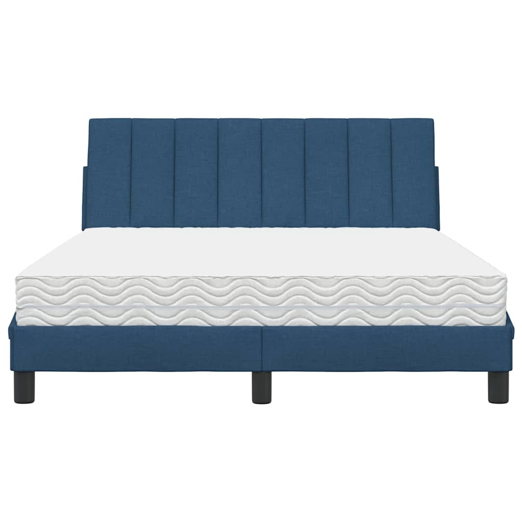 Letto con Materasso Hanko Blu 140x190 cm in Tessuto