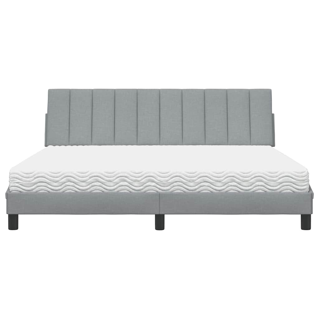 Letto con Materasso Hanko Grigio Chiaro180x200 cm Tessuto