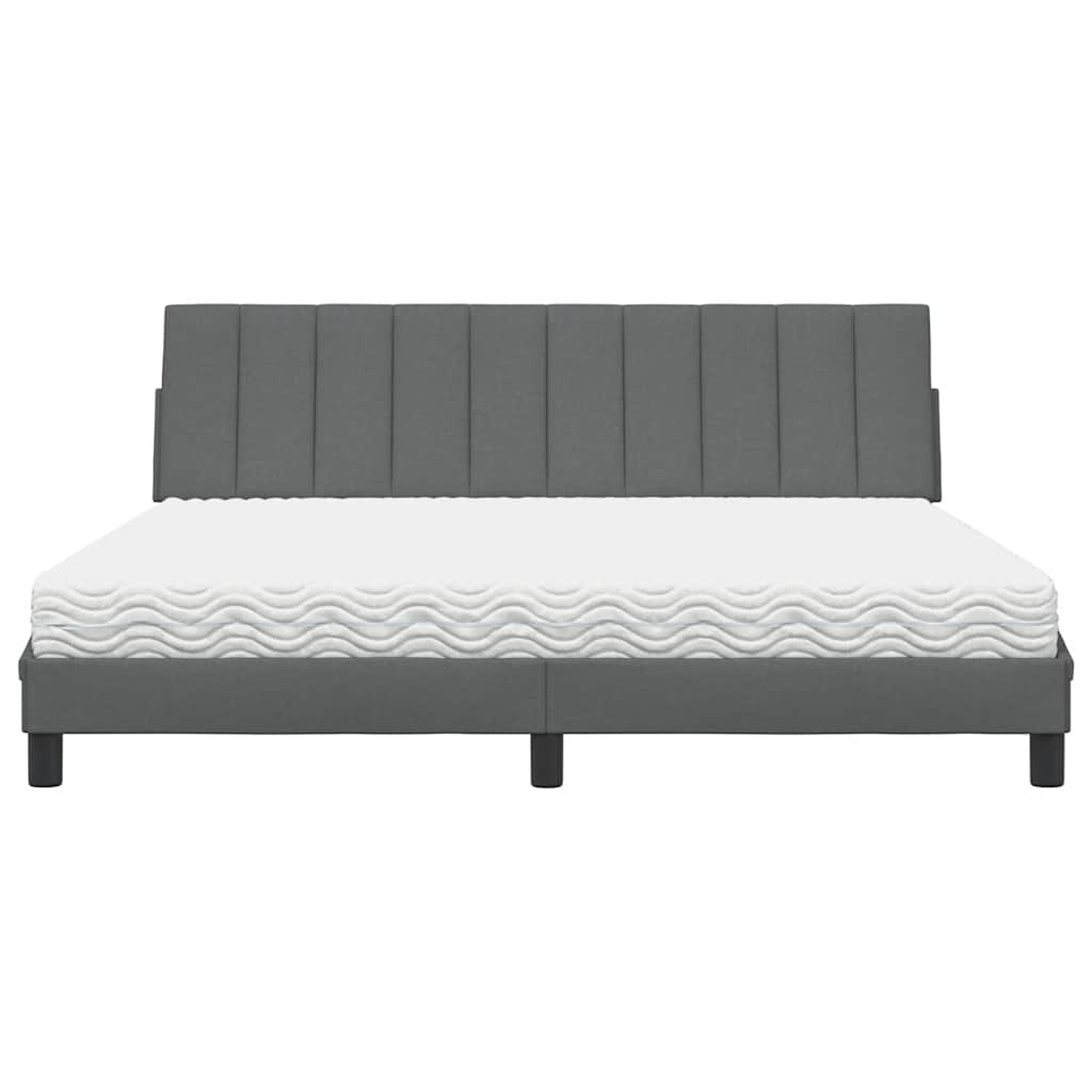 Letto con Materasso Hanko Grigio Scuro 180x200 cm Tessuto