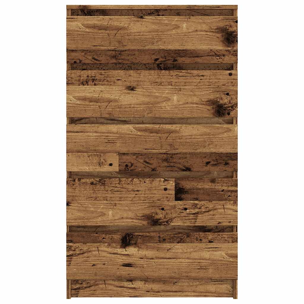 Cassettiera Legno Antico 60x36x103 cm in Legno Multistrato