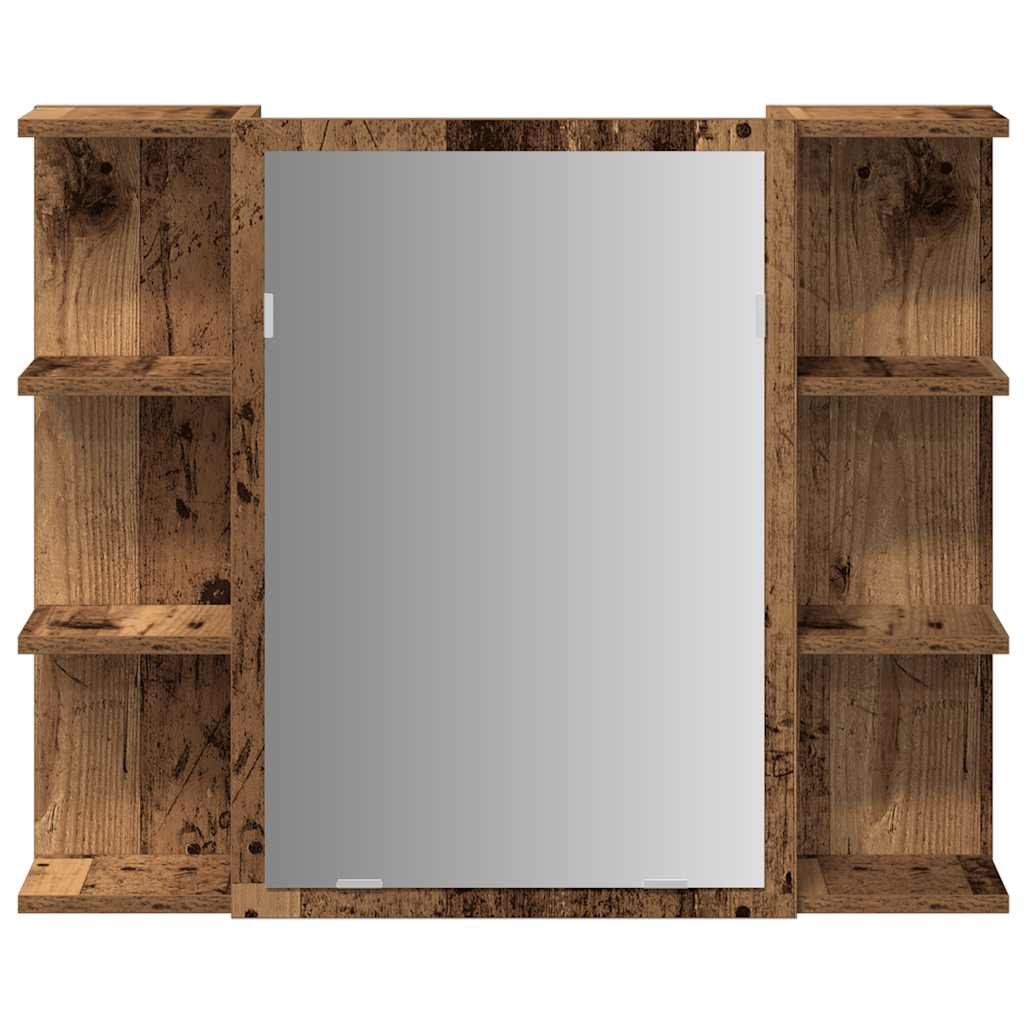 Mobile Bagno con Specchio Legno Antico Legno Multistrato