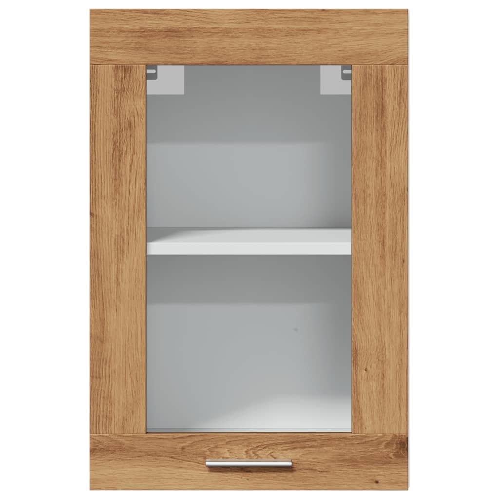 Pensile Vetro Rovere Artigianale 40x31x60 cm Legno Multistrato