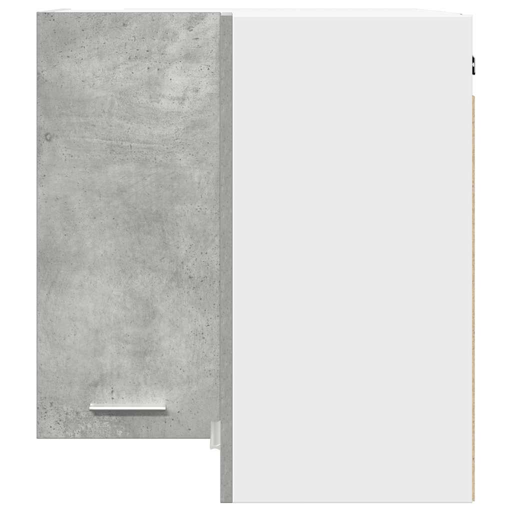 Pensile Angolare Grigio Cemento 57x57x60 cm in Truciolato