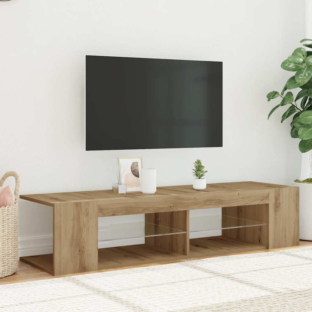 Mobile Porta TV con LED Artigianale 135x39x30 cm Truciolato