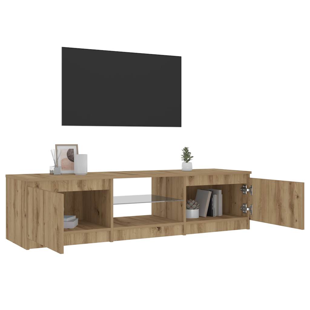 Mobile Porta TV con LED Artigianale 140x40x35,5 cm Multistrato