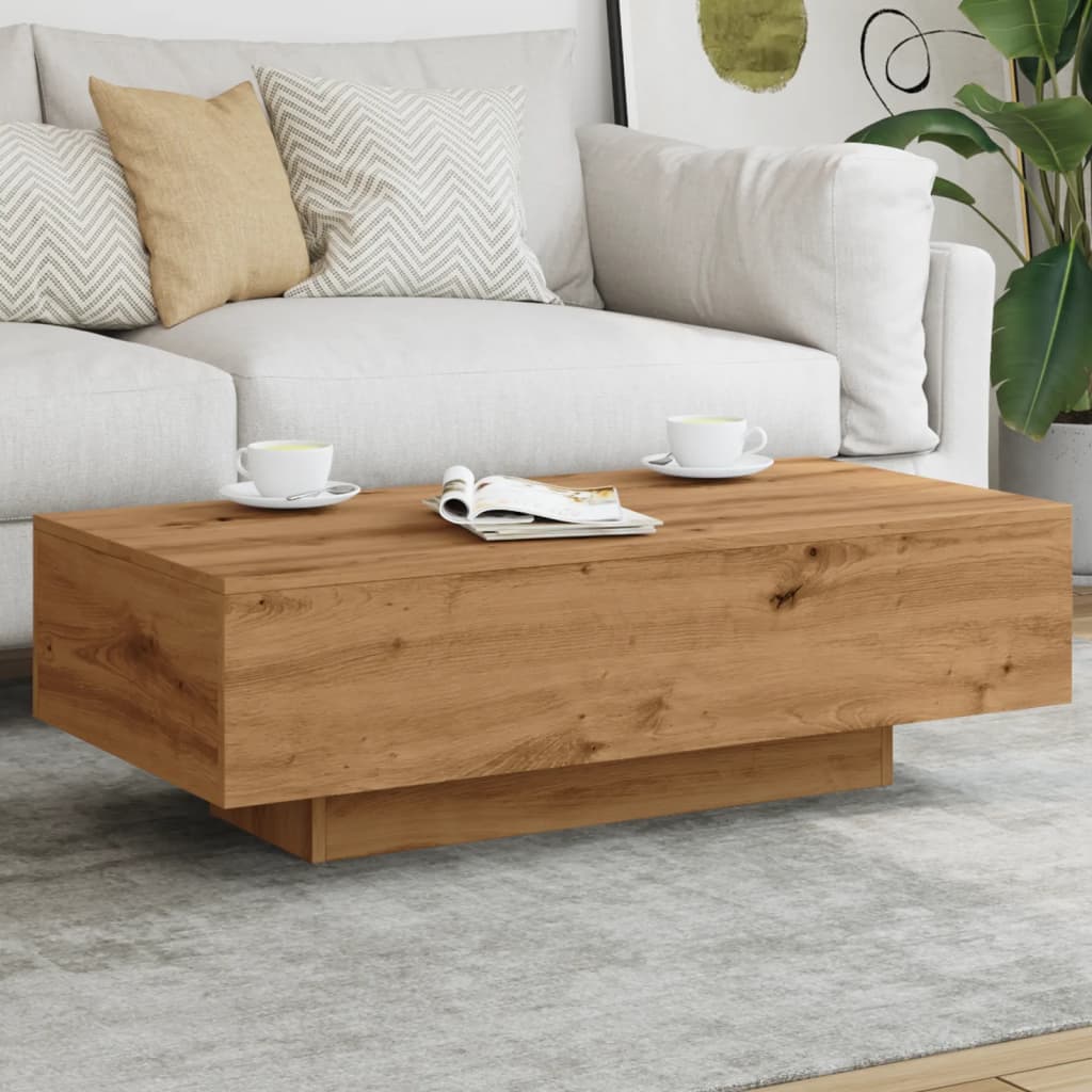 Tavolino Salotto Rovere Artigianale 100x49,5x31cm Multistrato