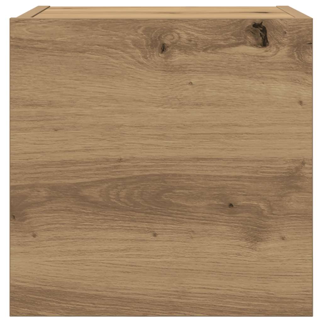 Armadietto TV Montato a Parete Rovere Artigianale 30,5x30x30 cm