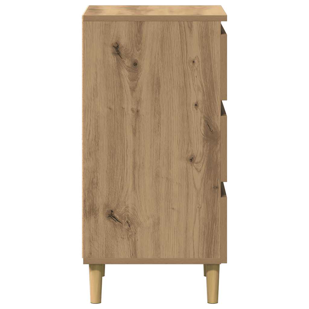 Comodino Rovere Artigianale 40x35x69 cm in Legno Multistrato