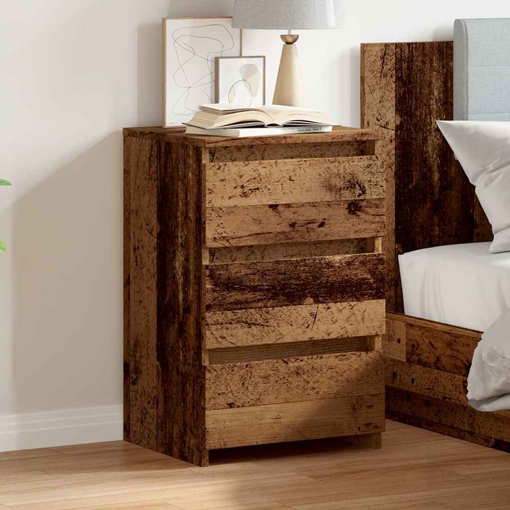 Comodino Legno Antico 40x35x62,5 cm in Legno Multistrato