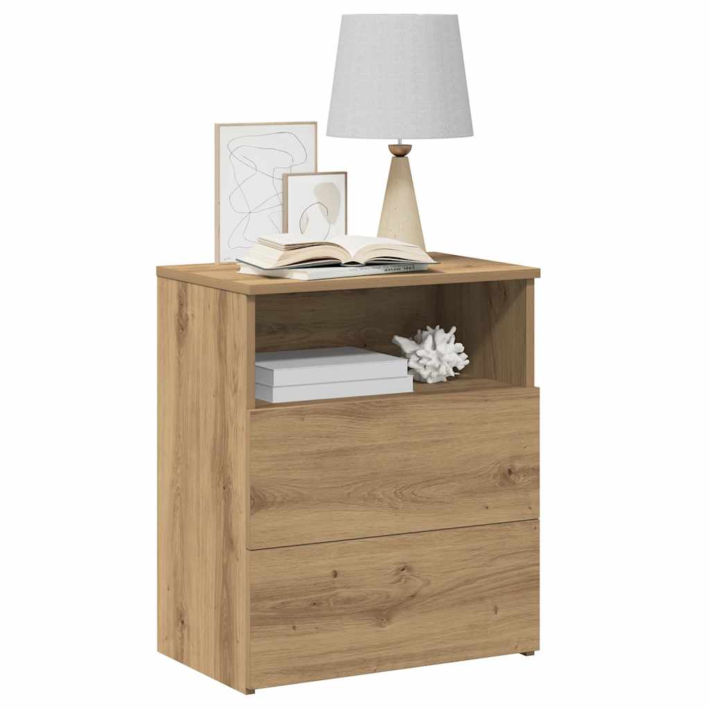 Comodino Rovere Artigianale 50x32x60 cm in Legno Multistrato